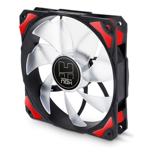 Kvadratinis ventiliatorius NOX NXHUMMERF120LR HFAN 12 cm LED Raudona kaina ir informacija | Kompiuterių ventiliatoriai | pigu.lt