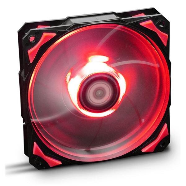 Kvadratinis ventiliatorius NOX NXHUMMERF120LR HFAN 12 cm LED Raudona kaina ir informacija | Kompiuterių ventiliatoriai | pigu.lt