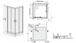 Kampinė dušo kabina Sanplast TX KN/TX5b 90s, profilis matinis sidabrinis, skaidrus stiklas W0, su padėklu kaina ir informacija | Dušo kabinos | pigu.lt