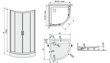 Kampinė dušo kabina Sanplast TX KN4/TX5b 100s, profilis matinis sidabrinis, dekoruotas stiklas grey, su padėklu kaina ir informacija | Dušo kabinos | pigu.lt