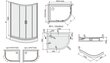 Kampinė dušo kabina Sanplast TX KP4/TX5b/L 80x100s, profilis matinis sidabrinis, skaidrus stiklas W0, su padėklu (kairinė) kaina ir informacija | Dušo kabinos | pigu.lt