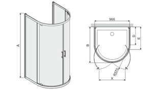 Душевая кабина Sanplast TX KPP2Dja/TX5b 100s, профиль manhatan, декорированное стекло cora цена и информация | Душевые кабины | pigu.lt