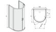 Dušo kabina Sanplast TX KPP2Dja/TX5b 100s, profilis matinis sidabrinis, dekoruotas stiklas grey kaina ir informacija | Dušo kabinos | pigu.lt