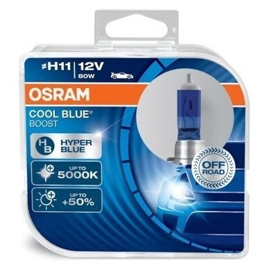 Automobilinės lemputės Osram Cool Blue Boost H11, 75W, 2 vnt. цена и информация | Automobilių lemputės | pigu.lt