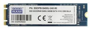 GoodRam S400U 240GB SATA3 (SSDPR-S400U-240-80) kaina ir informacija | Vidiniai kietieji diskai (HDD, SSD, Hybrid) | pigu.lt
