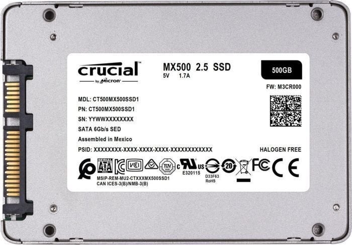 SSD|CRUCIAL|MX500|2TB|SATA 3.0|TLC|Write speed 510 MBytes/sec|Read speed 560 MBytes/sec|2,5"|MTBF 1800000 hours|CT2000MX500SSD1 цена и информация | Vidiniai kietieji diskai (HDD, SSD, Hybrid) | pigu.lt