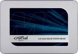 SSD|CRUCIAL|MX500|2TB|SATA 3.0|TLC|Write speed 510 MBytes/sec|Read speed 560 MBytes/sec|2,5"|MTBF 1800000 hours|CT2000MX500SSD1 kaina ir informacija | Vidiniai kietieji diskai (HDD, SSD, Hybrid) | pigu.lt