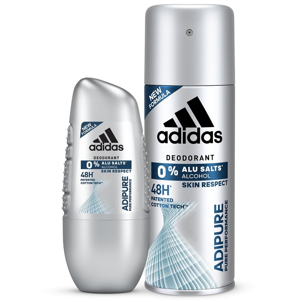 Rutulinis dezodorantas Adidas Adipure vyrams 50 ml цена и информация | Parfumuota kosmetika vyrams | pigu.lt