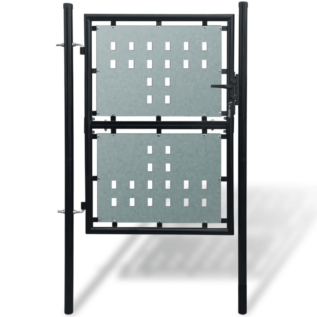 Viengubi vartai, juodos spalvos, 100x175 cm kaina ir informacija | Tvoros ir jų priedai | pigu.lt