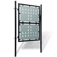 Одностворчатые ворота, черные, 100x200 см цена и информация | Заборы и принадлежности к ним | pigu.lt