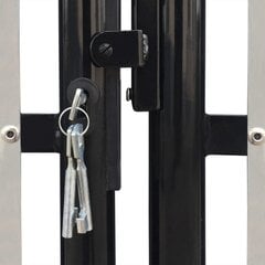 Одностворчатые ворота, черные, 300x150 см цена и информация | Заборы и принадлежности к ним | pigu.lt