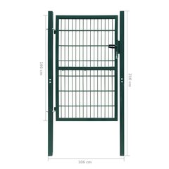 Ворота 2D (одинарные), зеленые, 106х210 см цена и информация | Заборы и принадлежности к ним | pigu.lt