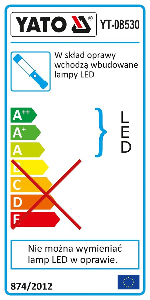 Šviestuvas darbinis įkraunamas 120led Yato (yt-08530) цена и информация | Žibintuvėliai, prožektoriai | pigu.lt