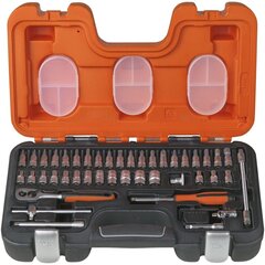 Bahco movos komplektas, 1/4", 46 vnt., S460 kaina ir informacija | Mechaniniai įrankiai | pigu.lt