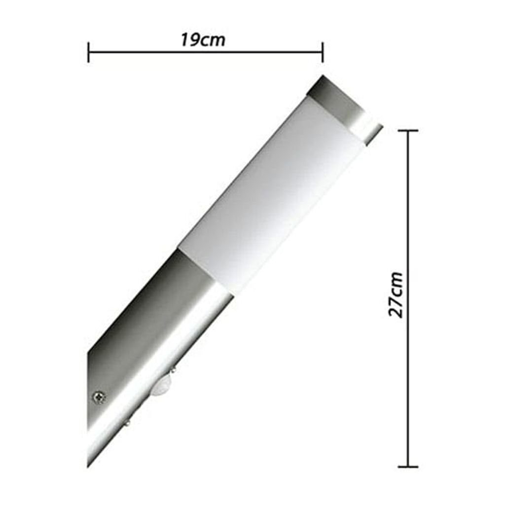 Sieninis lauko šviestuvas su jutikliu, nerūdijantis plienas 6 x 36 cm kaina ir informacija | Lauko šviestuvai | pigu.lt
