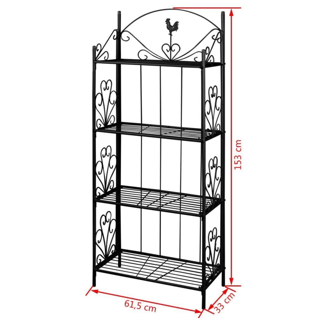 Stovas gėlėms 61,5*33*153cm, Juoda kaina | pigu.lt