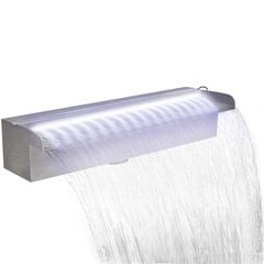 Водопад для пруда, фонтан с LED подсветкой из нержавеющей стали, 45 см цена и информация | Садовый палисадник Cellfast 4 Standard 2,3 м графит | pigu.lt