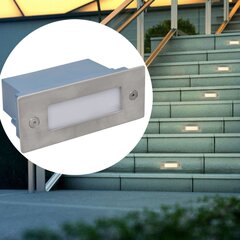 2 светодиодных светильника для ступеней лестниц 44 x 111 x 56 мм цена и информация | Уличные светильники | pigu.lt