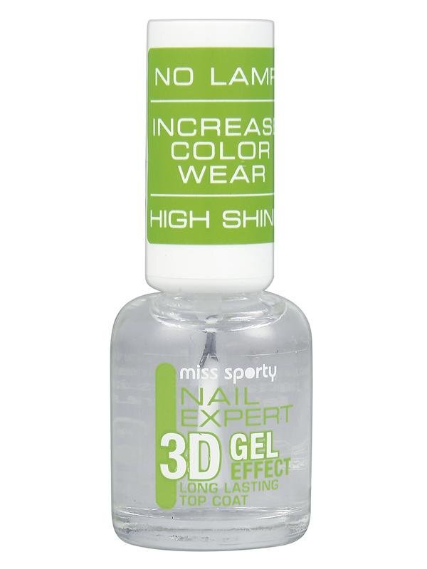 Viršutinis gelinis nagų lako sluoksnis Miss Sporty Nail Expert 3D Gel Effect 8 ml цена и информация | Nagų lakai, stiprintojai | pigu.lt