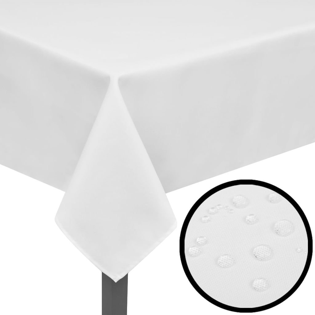 5 staltiesės, 130 x 130 cm, baltos