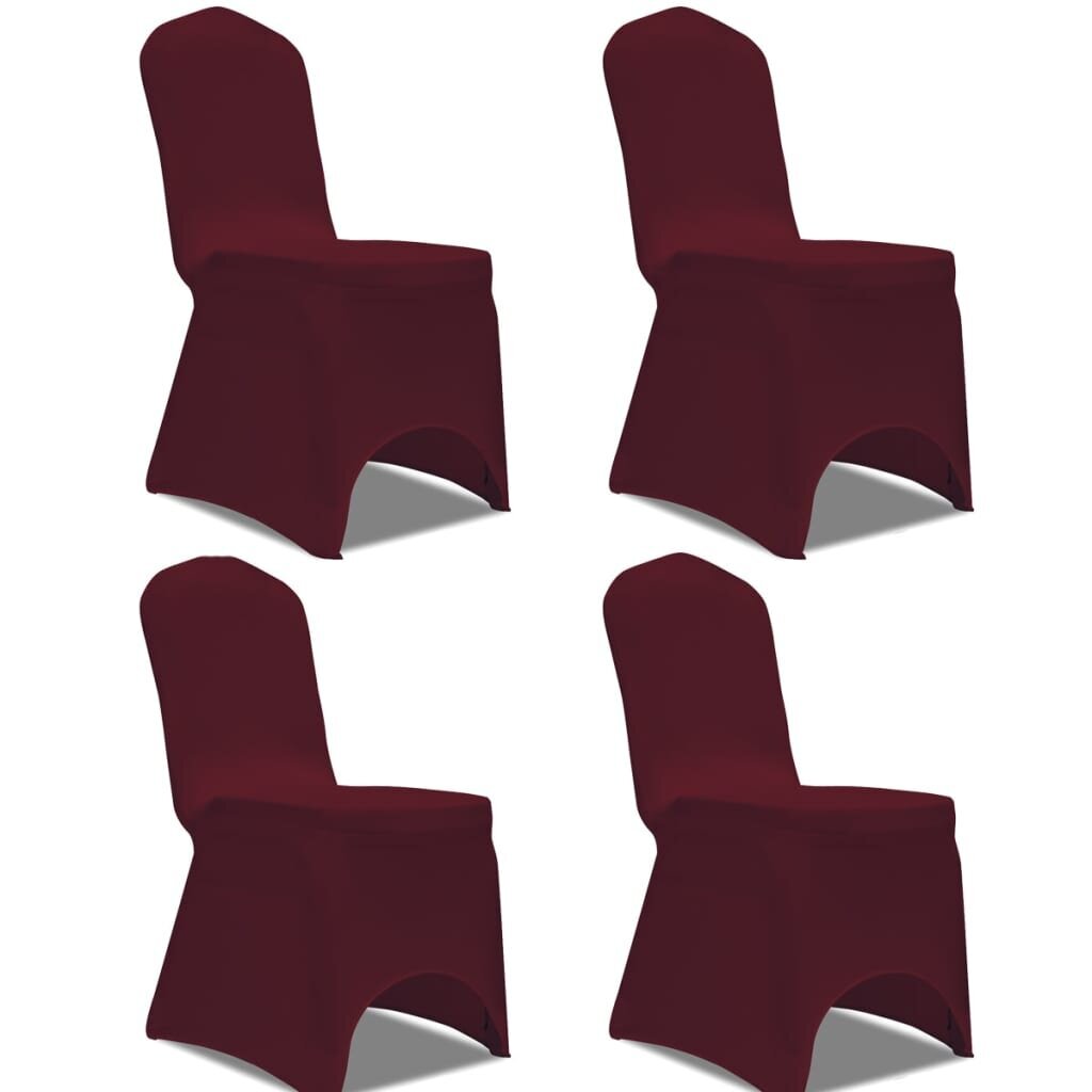 Tamprūs užvalkalai kėdėms, 4 vnt., vyšniniai kaina ir informacija | Baldų užvalkalai | pigu.lt