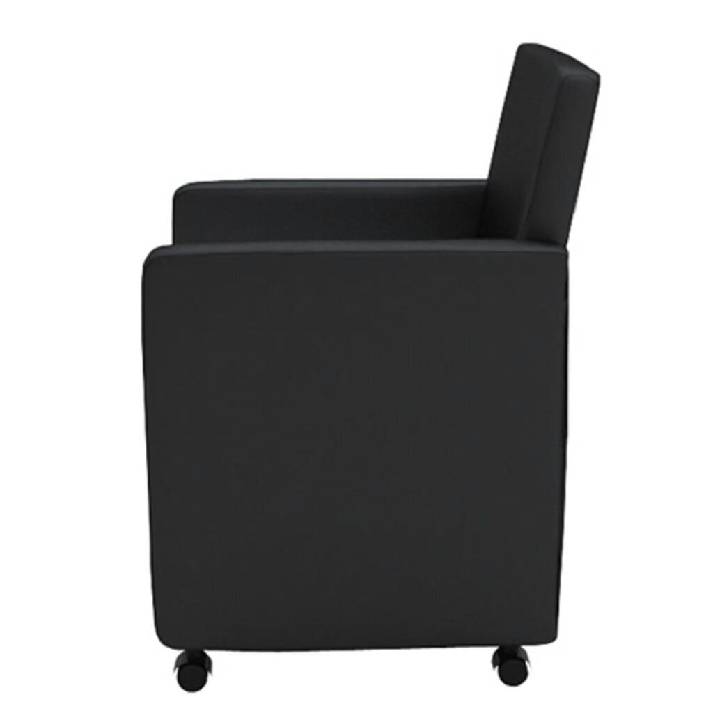 Krėslų komplektas, juoda dirbtinė oda, 4 vnt. kaina ir informacija | Virtuvės ir valgomojo kėdės | pigu.lt