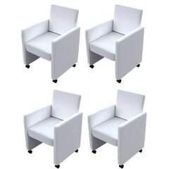 Комплект обеденных стульев, 4 шт., белые цена и информация | Стулья для кухни и столовой | pigu.lt