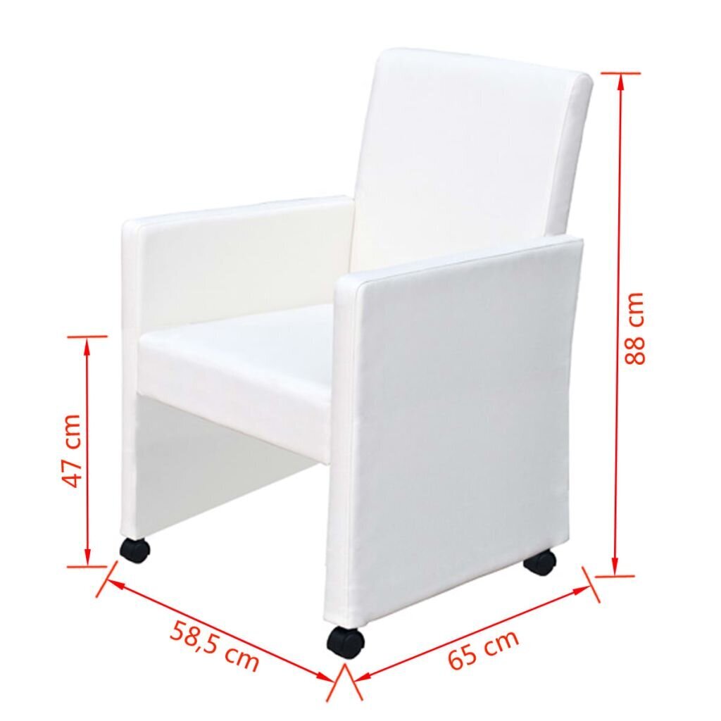 Valgomojo kėdžių rinkinys, 6 vnt., baltos spalvos kaina ir informacija | Virtuvės ir valgomojo kėdės | pigu.lt