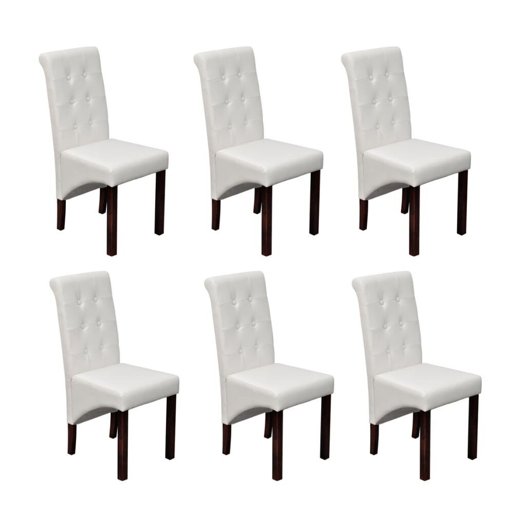 Valgomojo kėdės, 6 vnt., baltos, modernios kaina | pigu.lt
