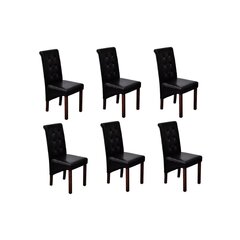 Обеденные стулья, 6 шт., черные цена и информация | Стулья для кухни и столовой | pigu.lt