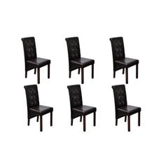 Обеденные стулья, 6 шт., коричневые, высокое качество цена и информация | Стулья для кухни и столовой | pigu.lt