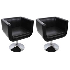 Клубные кресла, черные, 2 шт. цена и информация | Кресла в гостиную | pigu.lt
