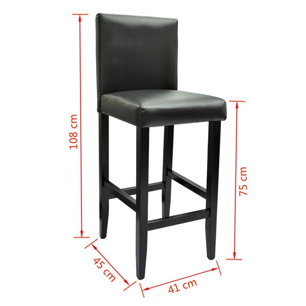 Baro stalas su 2 baro kėdėmis, juodos spalvos kaina ir informacija | Valgomojo komplektai | pigu.lt