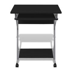 Черный письменный офисный стол с выдвижным поддоном для клавиатуры цена и информация | Компьютерные, письменные столы | pigu.lt