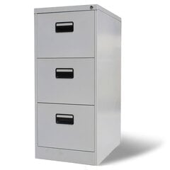 Металлический офисный шкафчик с 3 ящиками, серый цена и информация | Шкафчики в гостиную | pigu.lt