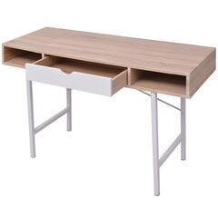Стол с ящиком из дуба, белый цена и информация | Компьютерные, письменные столы | pigu.lt