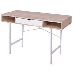 Стол с ящиком из дуба, белый цена и информация | Компьютерные, письменные столы | pigu.lt