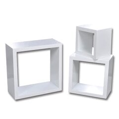 3 kubo formos lentynos, baltos цена и информация | Полки | pigu.lt