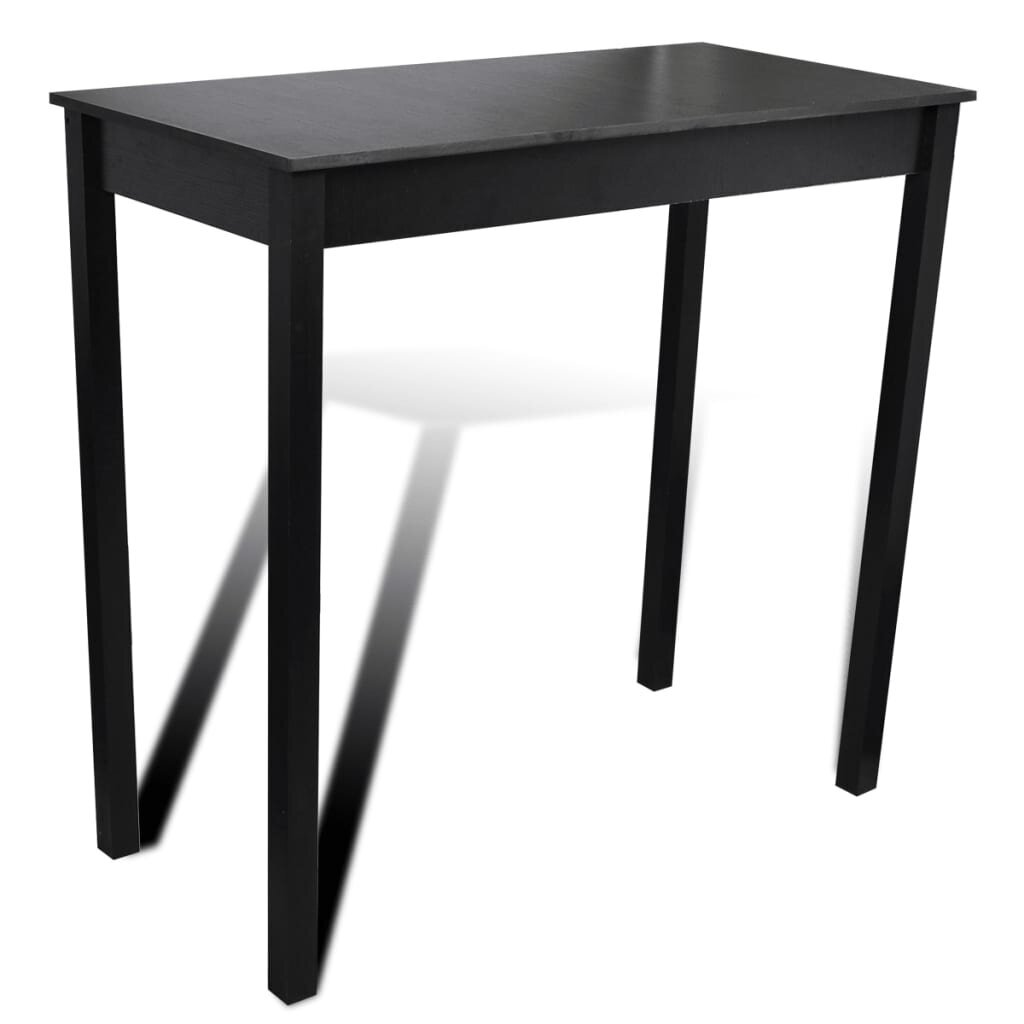 Baro staliukas, pietų stalas 115 x 55 x 107 cm, juodas цена и информация | Virtuvės ir valgomojo stalai, staliukai | pigu.lt