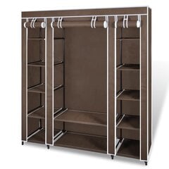 Шкаф текстильный трехкамерный, коричневый цена и информация | Шкафы | pigu.lt