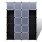 Modulinė spinta, 14 skyrių, juoda/balta, 37 x 146 x 180,5 cm, juoda kaina ir informacija | Spintos | pigu.lt
