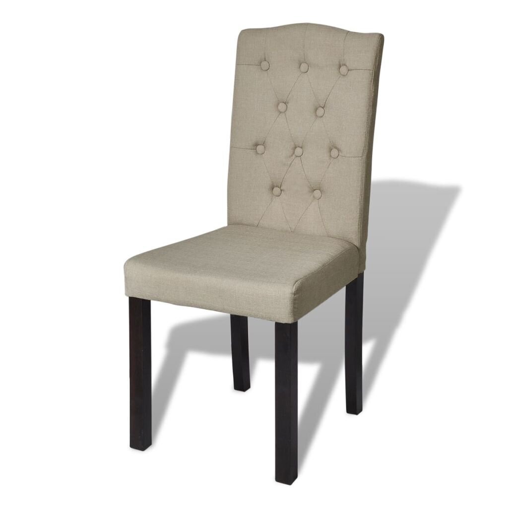 Valgomojo kėdės, 2 vnt., šviesiai rudos spalvos, audinys kaina ir informacija | Virtuvės ir valgomojo kėdės | pigu.lt