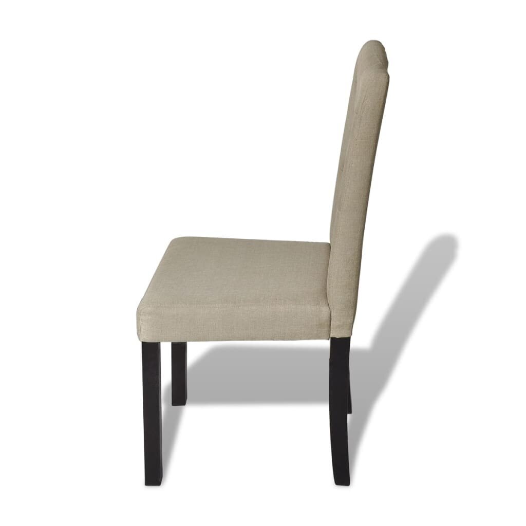 Valgomojo kėdės, 4 vnt., šviesiai rudos spalvos, audinys kaina ir informacija | Virtuvės ir valgomojo kėdės | pigu.lt
