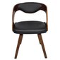 Dviejų rudos spalvos, valgomojo kėdžių mediniu rėmu, komplektas kaina ir informacija | Virtuvės ir valgomojo kėdės | pigu.lt