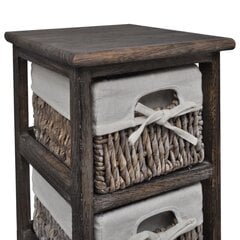 Коричневый деревянный шкаф с 5-плетёными корзинами цена и информация | Шкафчики в гостиную | pigu.lt