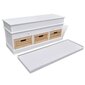 Balta spintelė-minkštas prieangio suoliukas, 2 stalčiai, 3 dėžės kaina ir informacija | Batų spintelės, lentynos ir suolai | pigu.lt