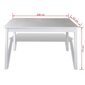 Baldų komplektas: medinis stalas ir 4 medinės kėdės, baltas цена и информация | Valgomojo komplektai | pigu.lt