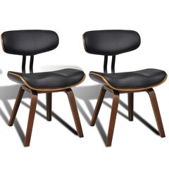 Обеденный стул из искусственной кожи со спинкой, 2 шт. цена и информация | Стулья для кухни и столовой | pigu.lt