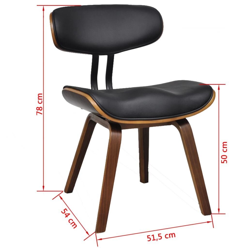 Dirbtinės odos valgomojo kėdė su atlošu, 2 vnt. kaina ir informacija | Virtuvės ir valgomojo kėdės | pigu.lt