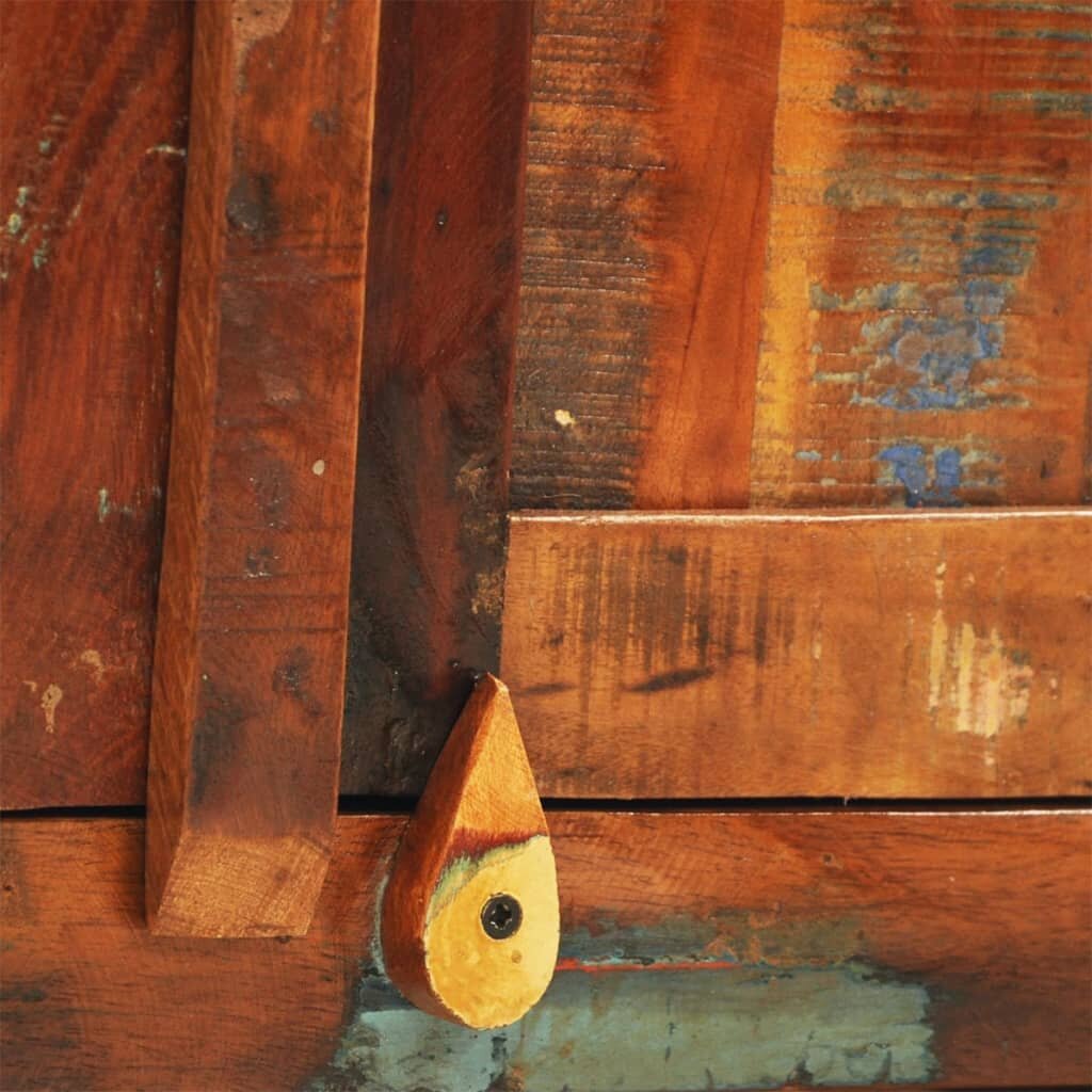 Vintažinė perdirbtos medienos spintelė, 2 durelės, senovinio stiliaus kaina ir informacija | Svetainės spintelės | pigu.lt